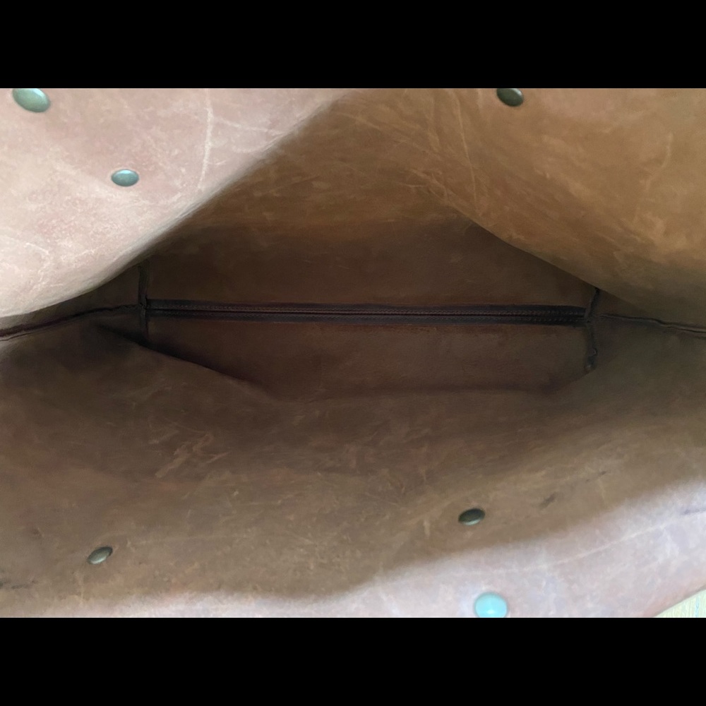 Elegant Brown chestnut Love 41  Leather Tote Bag - Picture 4 of 7